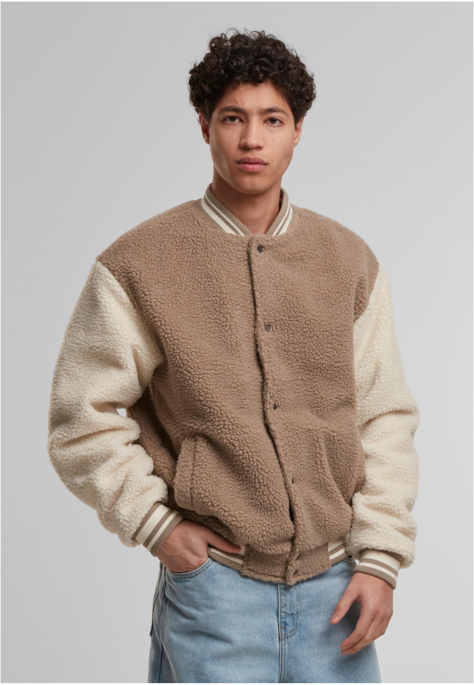 Urban Classics Giacca Teddy College darktaupe