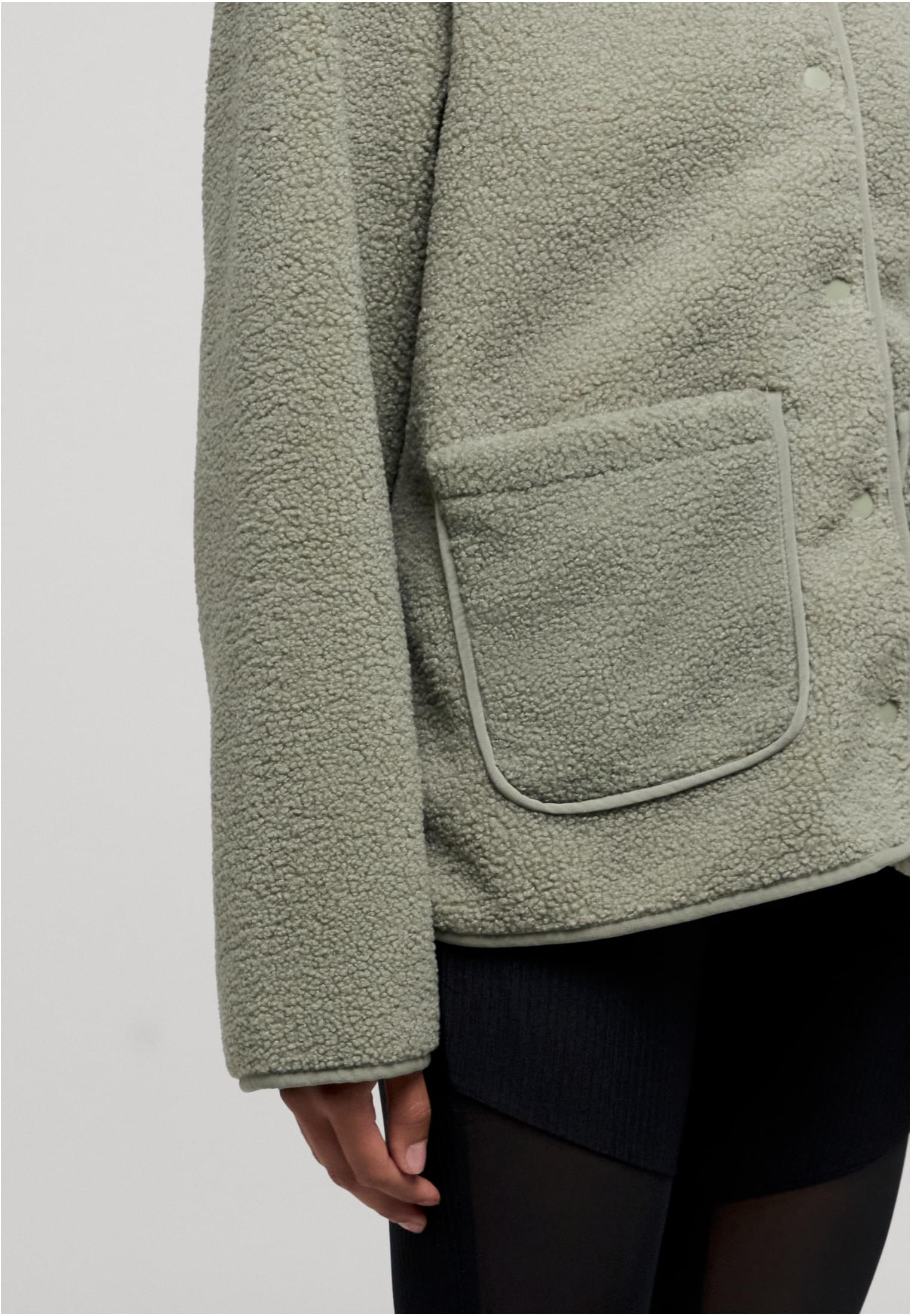 UC Ladies Giacca Buttoned Teddy paleolive