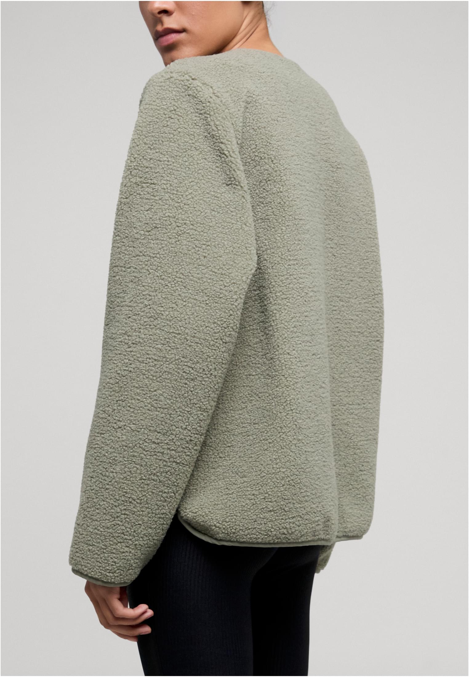 UC Ladies Giacca Buttoned Teddy paleolive