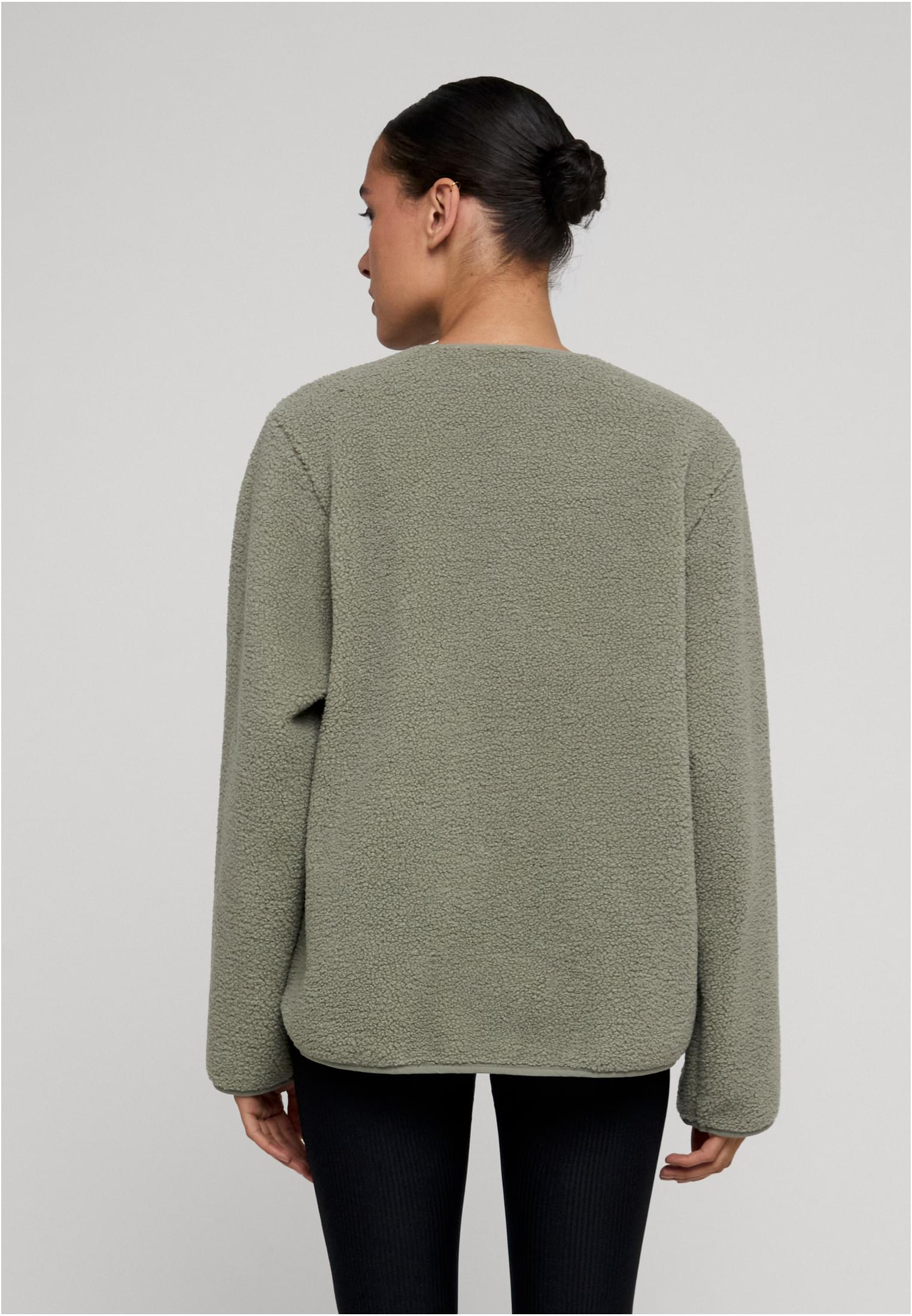 UC Ladies Giacca Buttoned Teddy paleolive