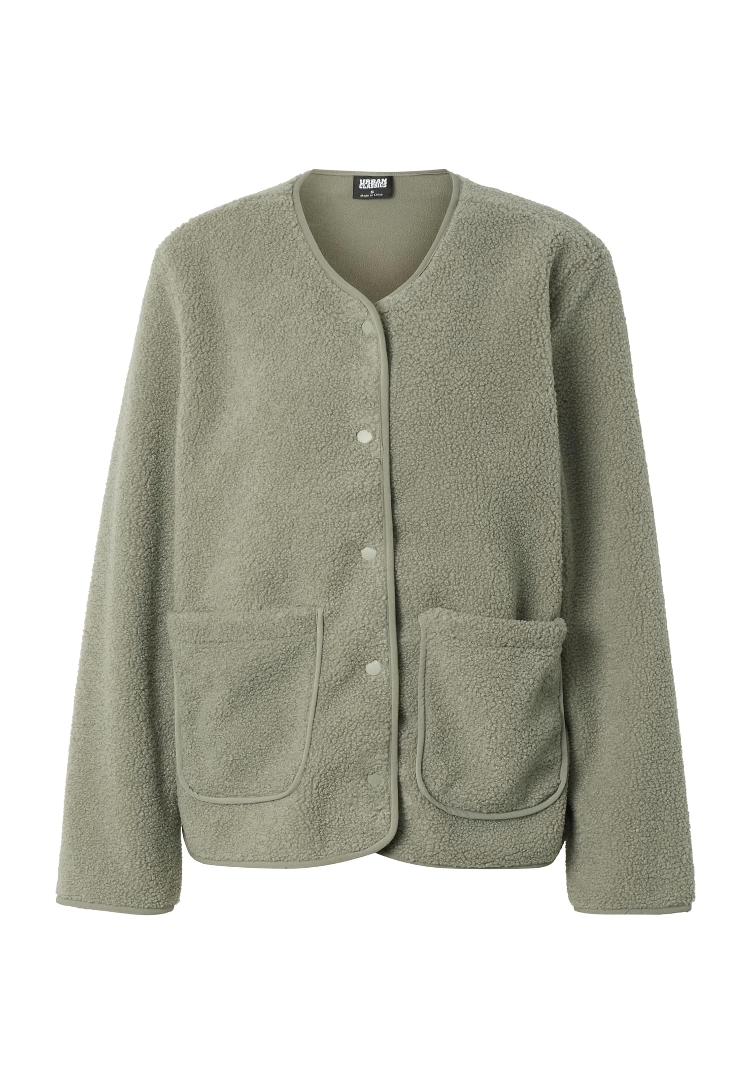 UC Ladies Giacca Buttoned Teddy paleolive