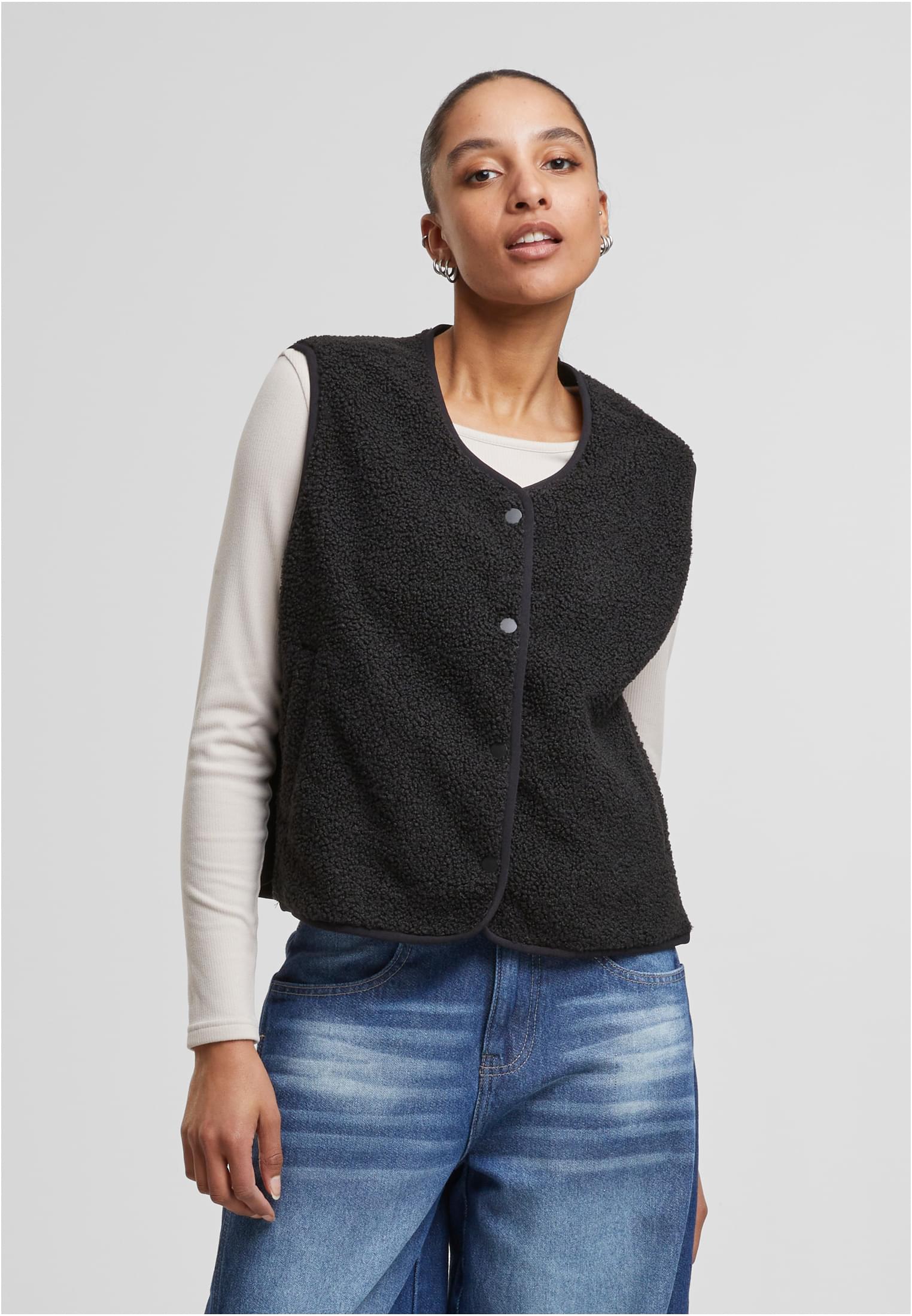 UC Ladies Gilet Buttoned Teddy