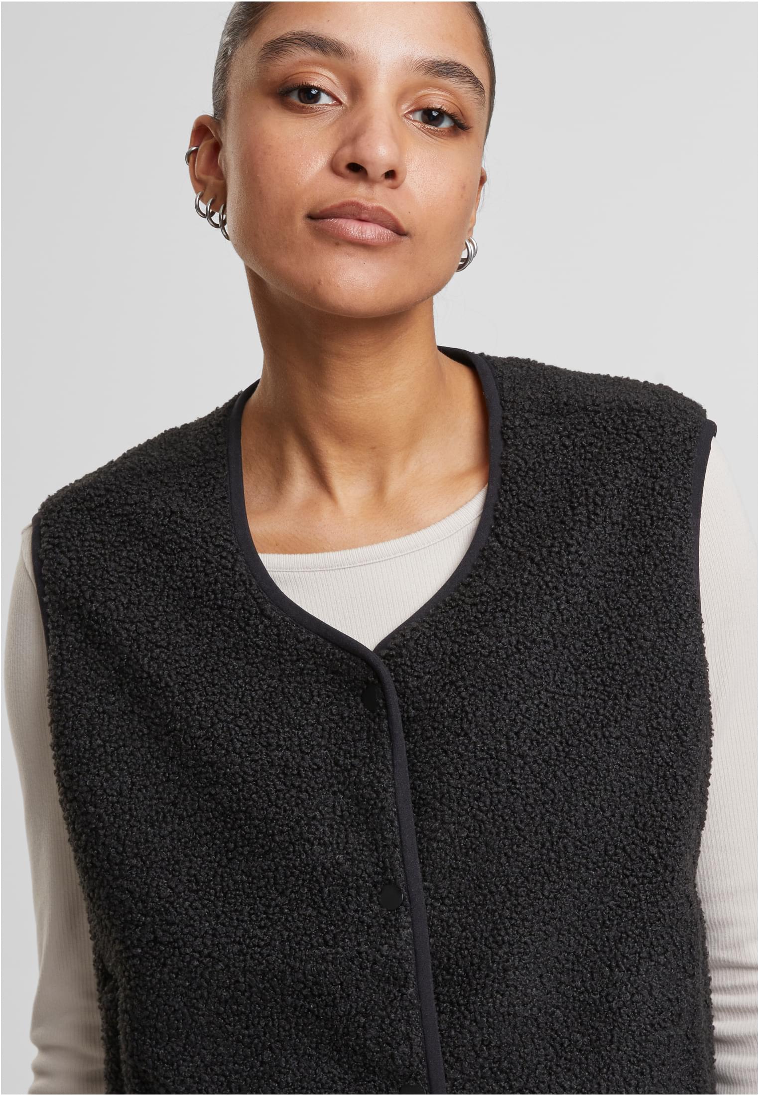 UC Ladies Gilet Buttoned Teddy