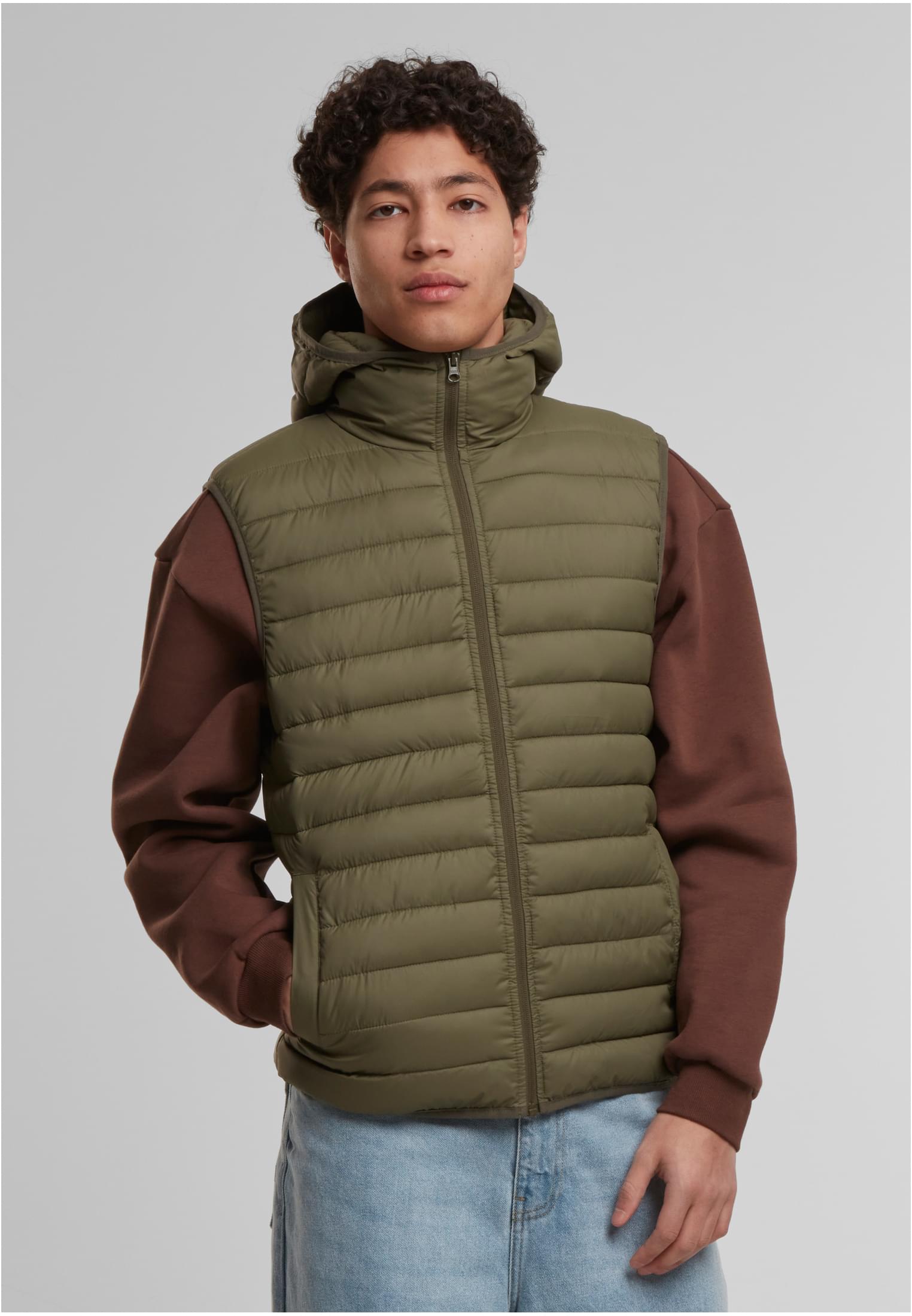 Urban Classics Gilet Basic Light Weigh With Hood darkolive