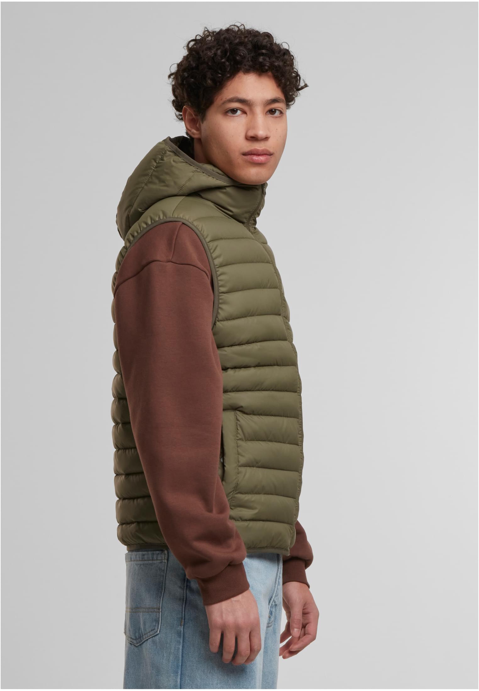Urban Classics Gilet Basic Light Weigh With Hood darkolive