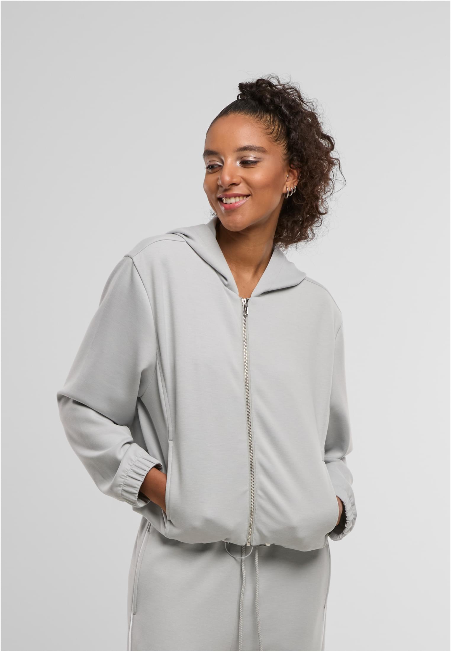 UC Ladies Felpa con cappuccio Scuba Zip lightasphalt