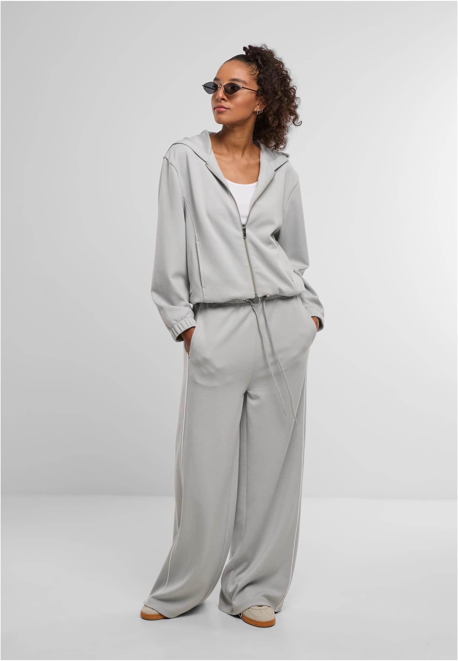 UC Ladies Felpa con cappuccio Scuba Zip lightasphalt