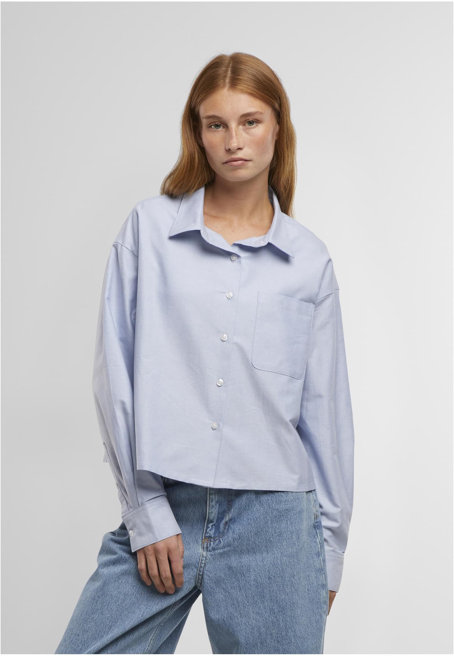 UC Ladies Camicia Short Oxford lighthorizonblue