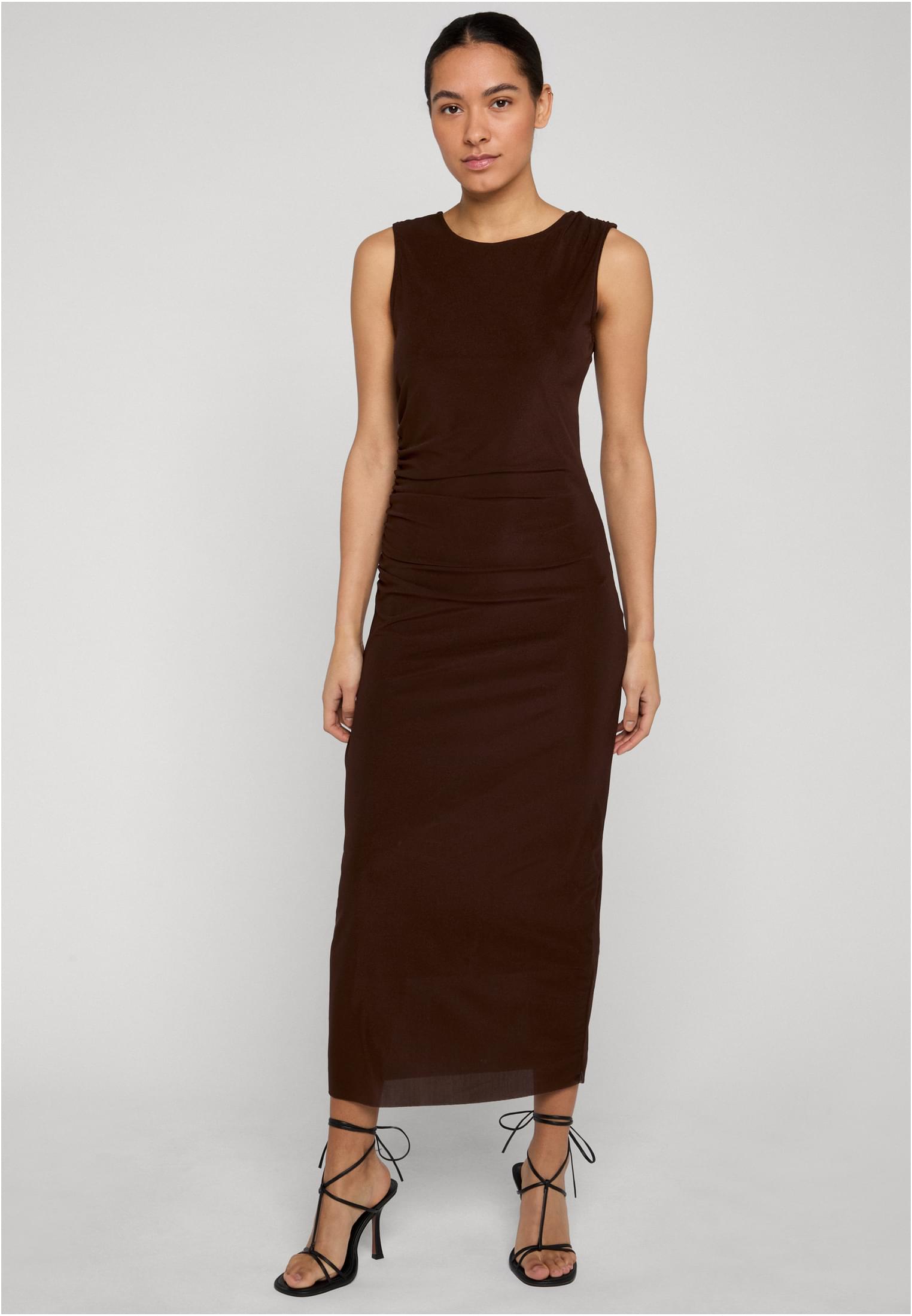 UC Ladies Abito Long Ruffled Mesh