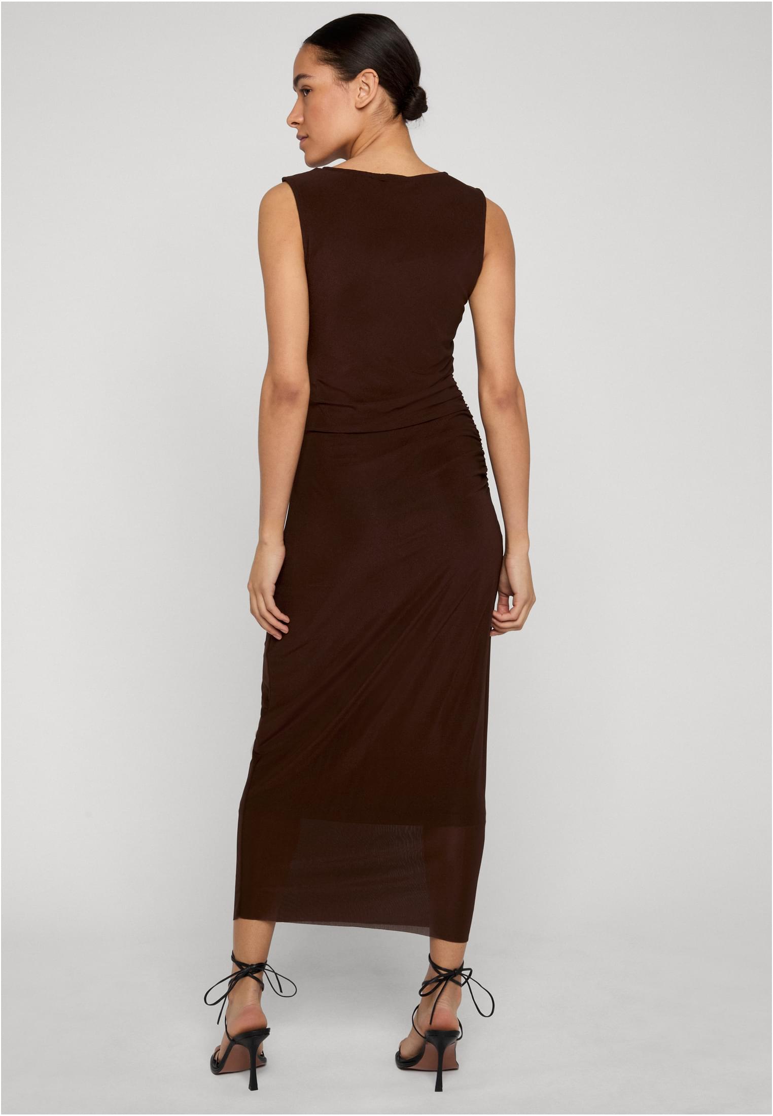 UC Ladies Abito Long Ruffled Mesh
