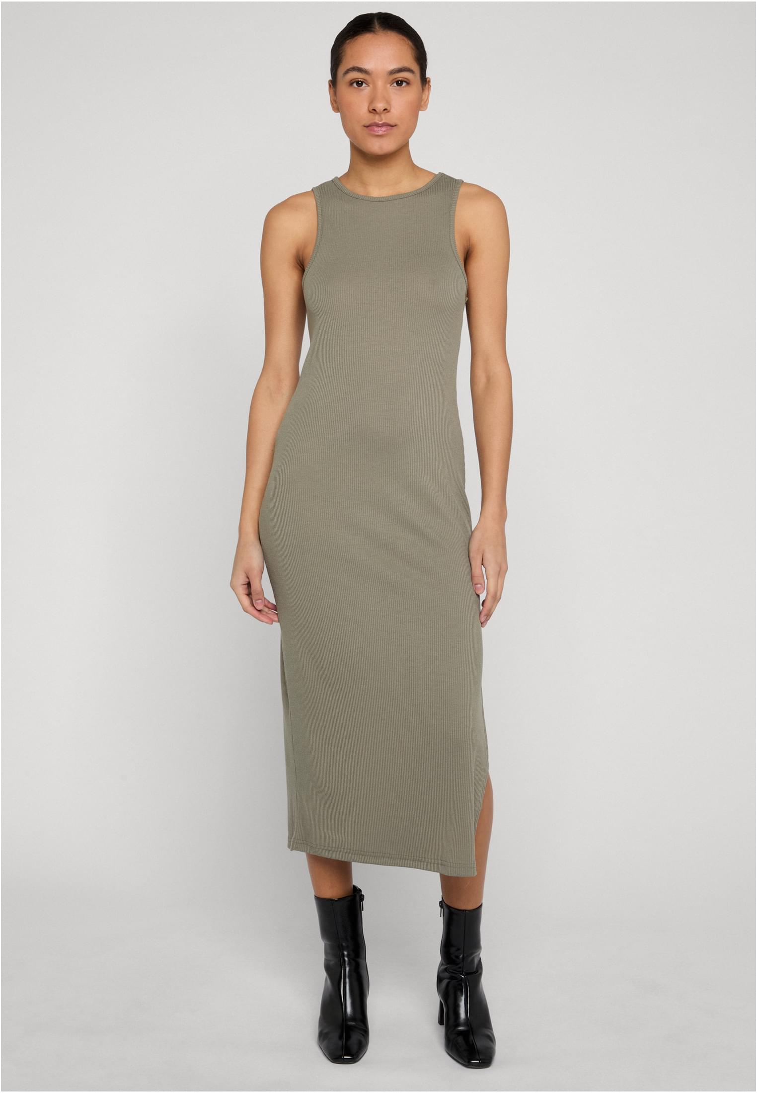 UC Ladies Abito Long Racerback Rib paleolive