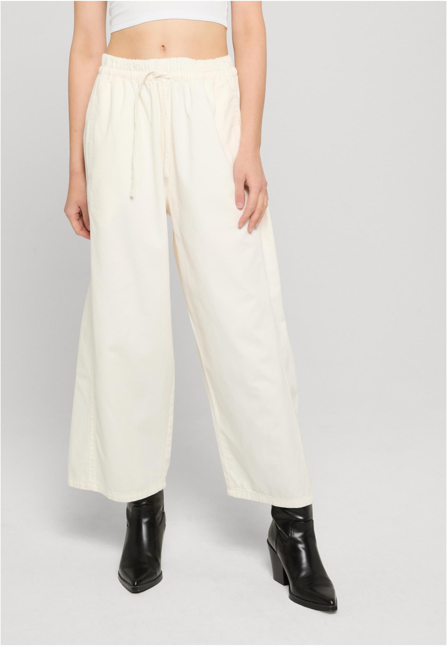 Urban Classics Pantaloni Barrel Cropped Cotton