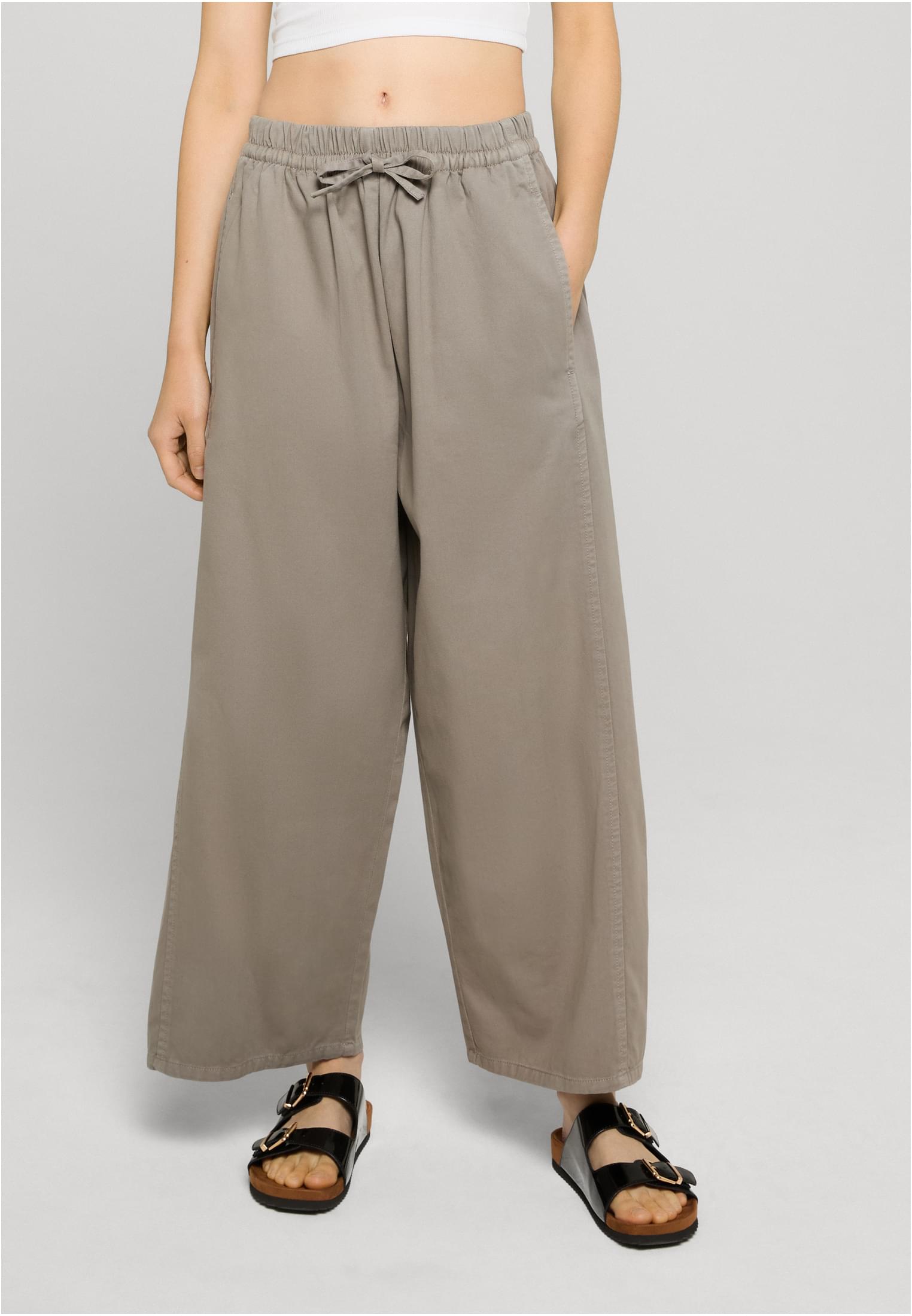 Urban Classics Pantaloni Barrel Cropped Cotton cloud