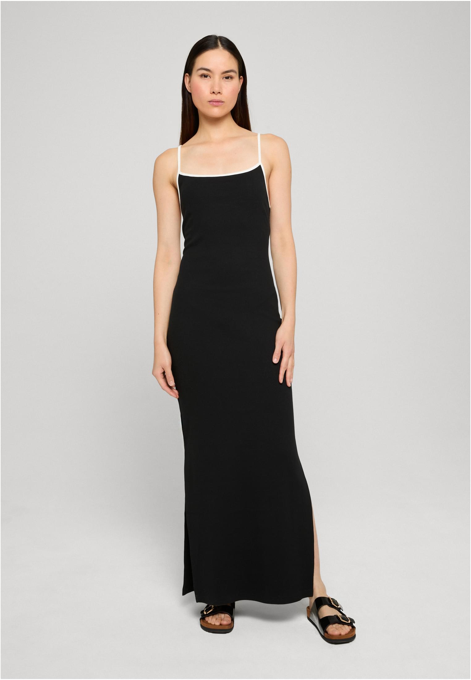UC Ladies Abito Long Contrast Piping Rib