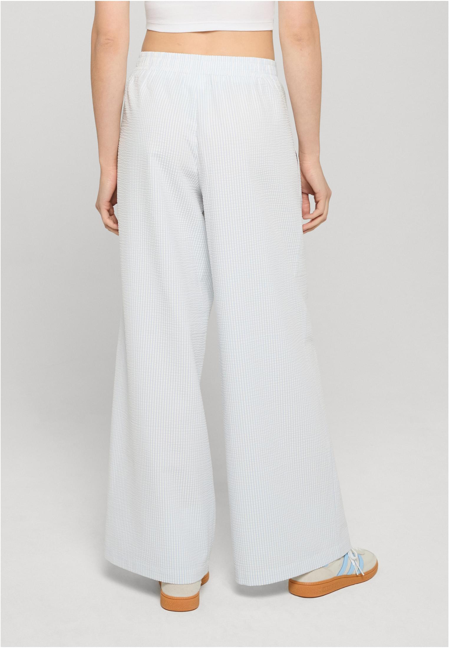 Urban Classics Pantaloni Seersucker Resort freezeblue/white