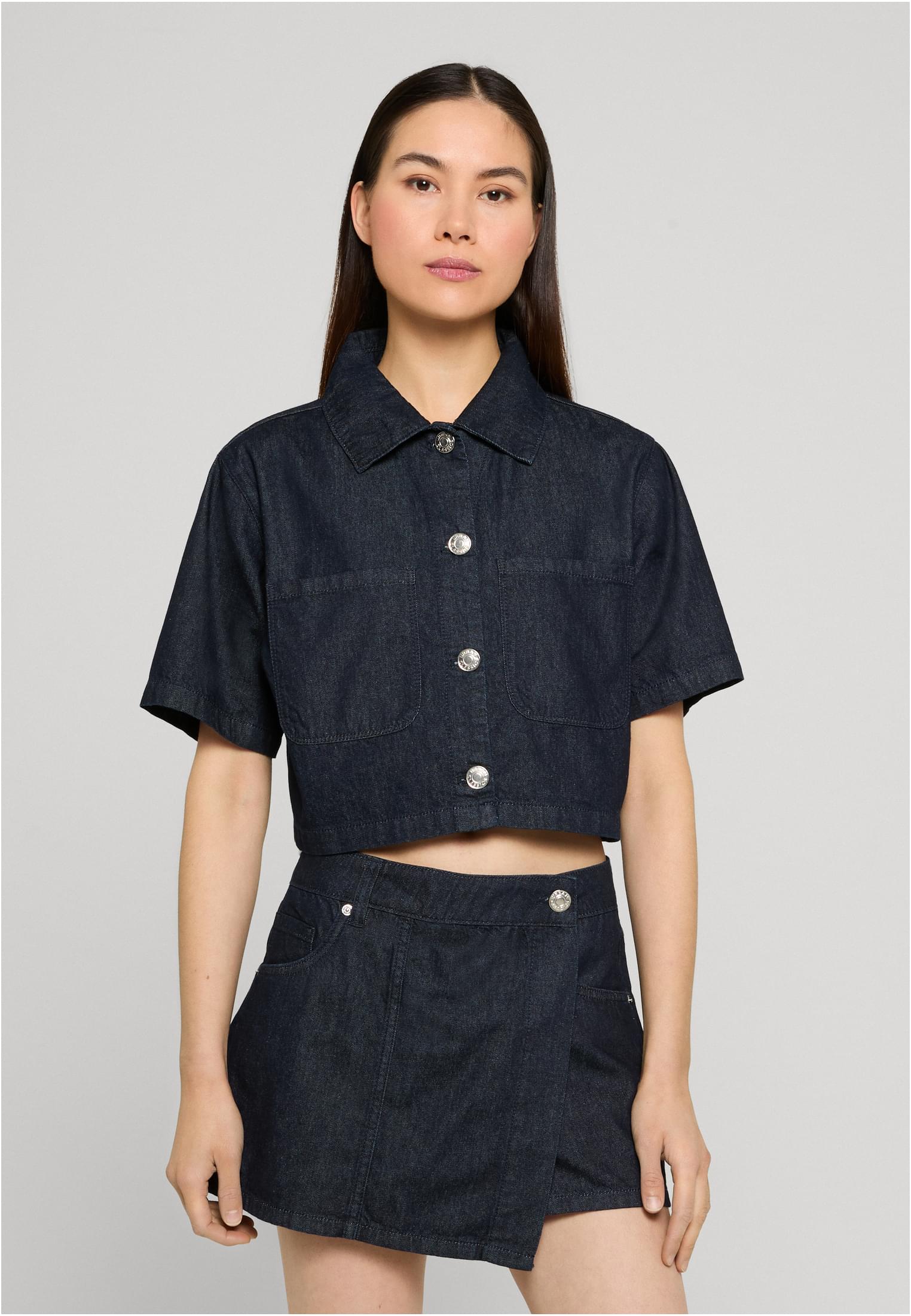 Urban Classics Camicia Cropped rinsed washed