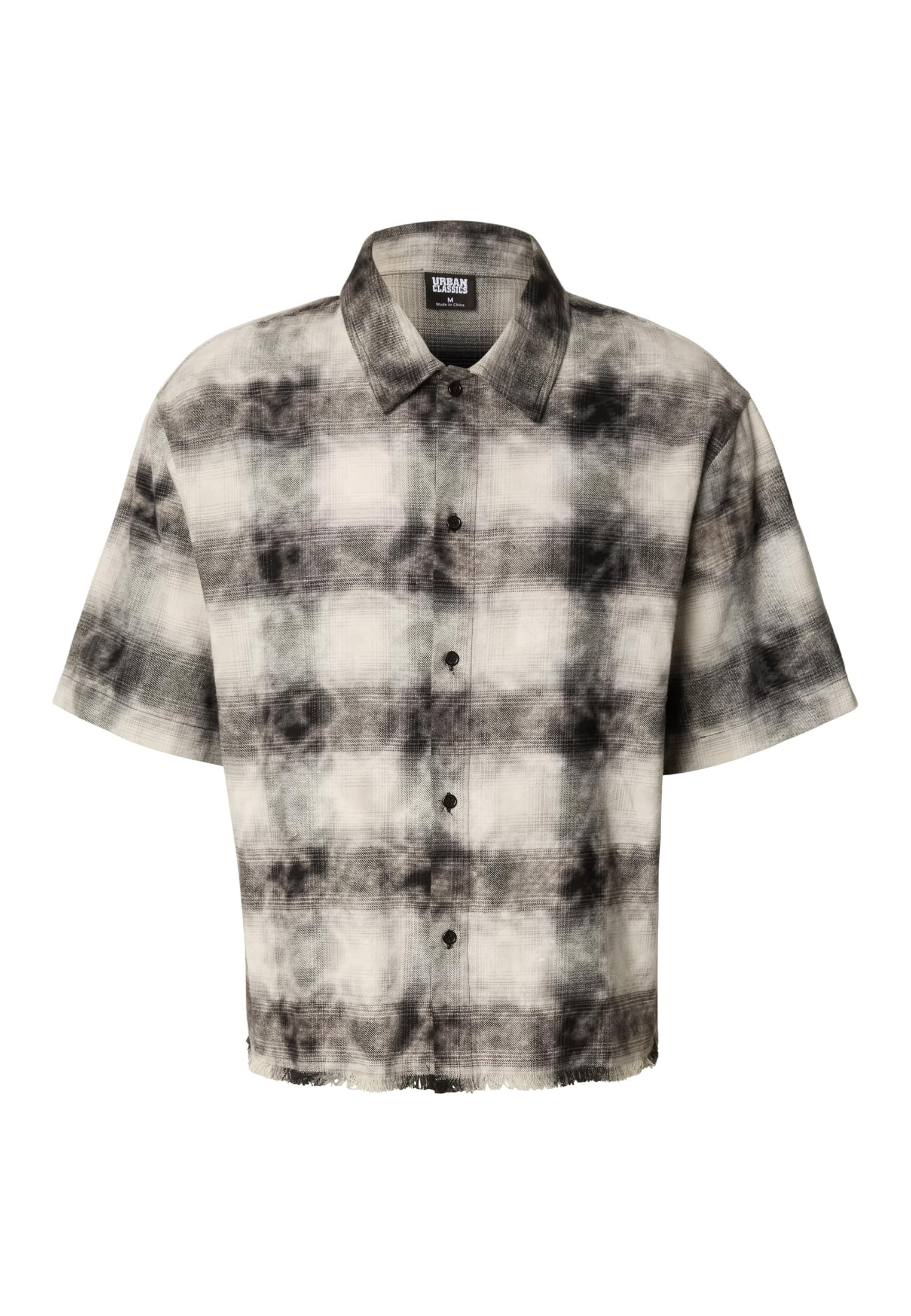 UC Men Camicia Washed Boxy Short Sleeve Flannel