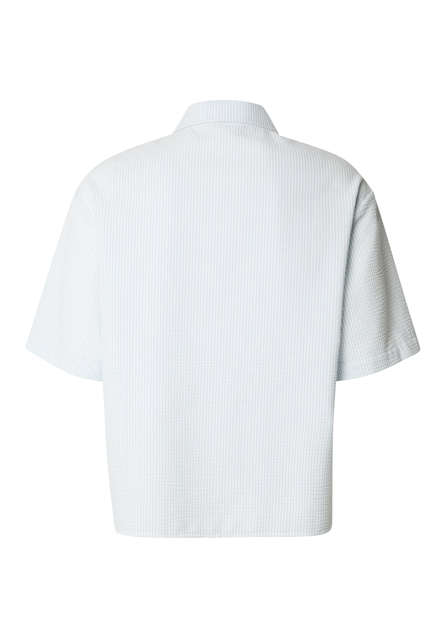 Urban Classics Camicia Seersucker Short Sleeve freezeblue/white