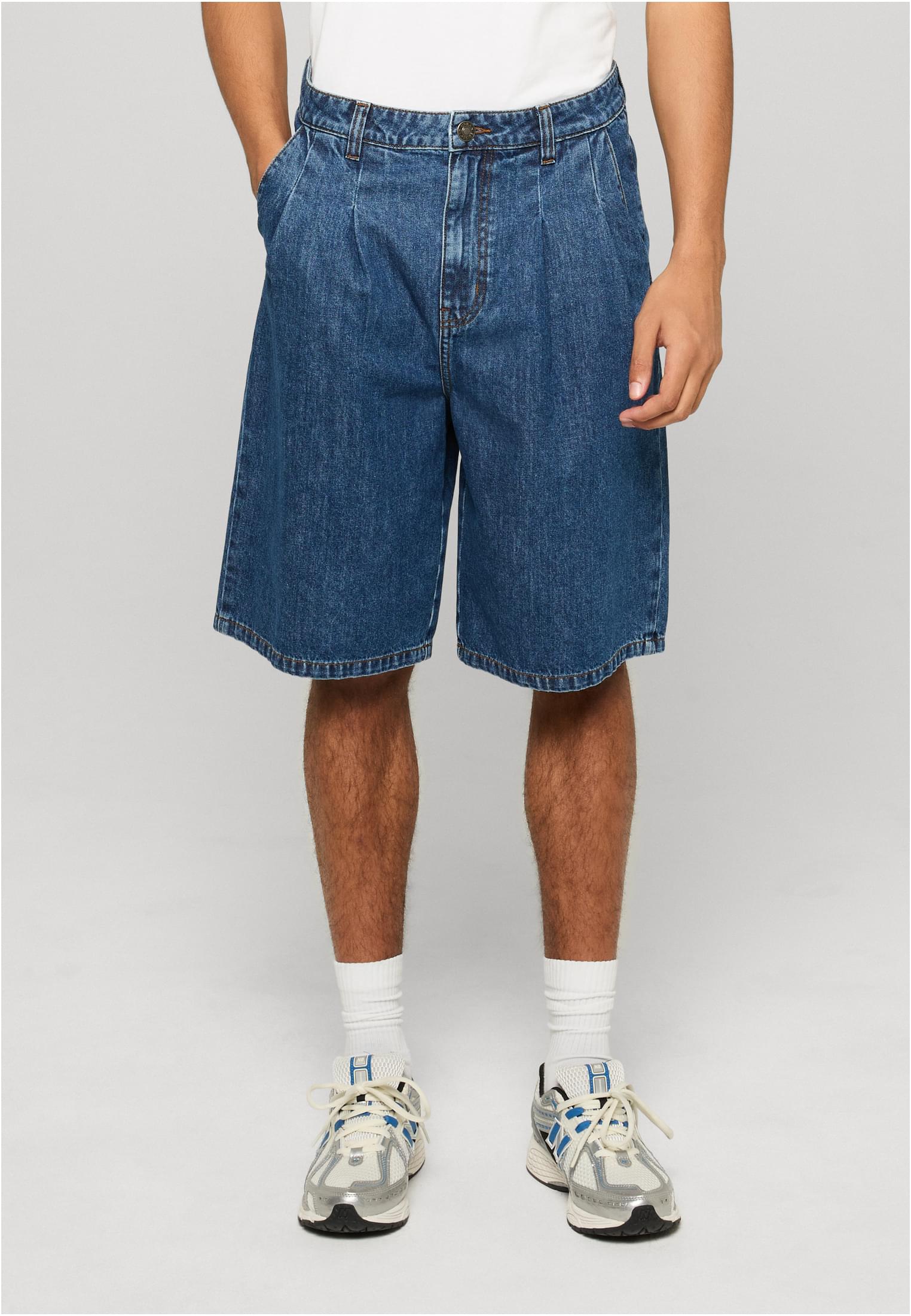 Urban Classics Pantaloncini Pleated raw washed