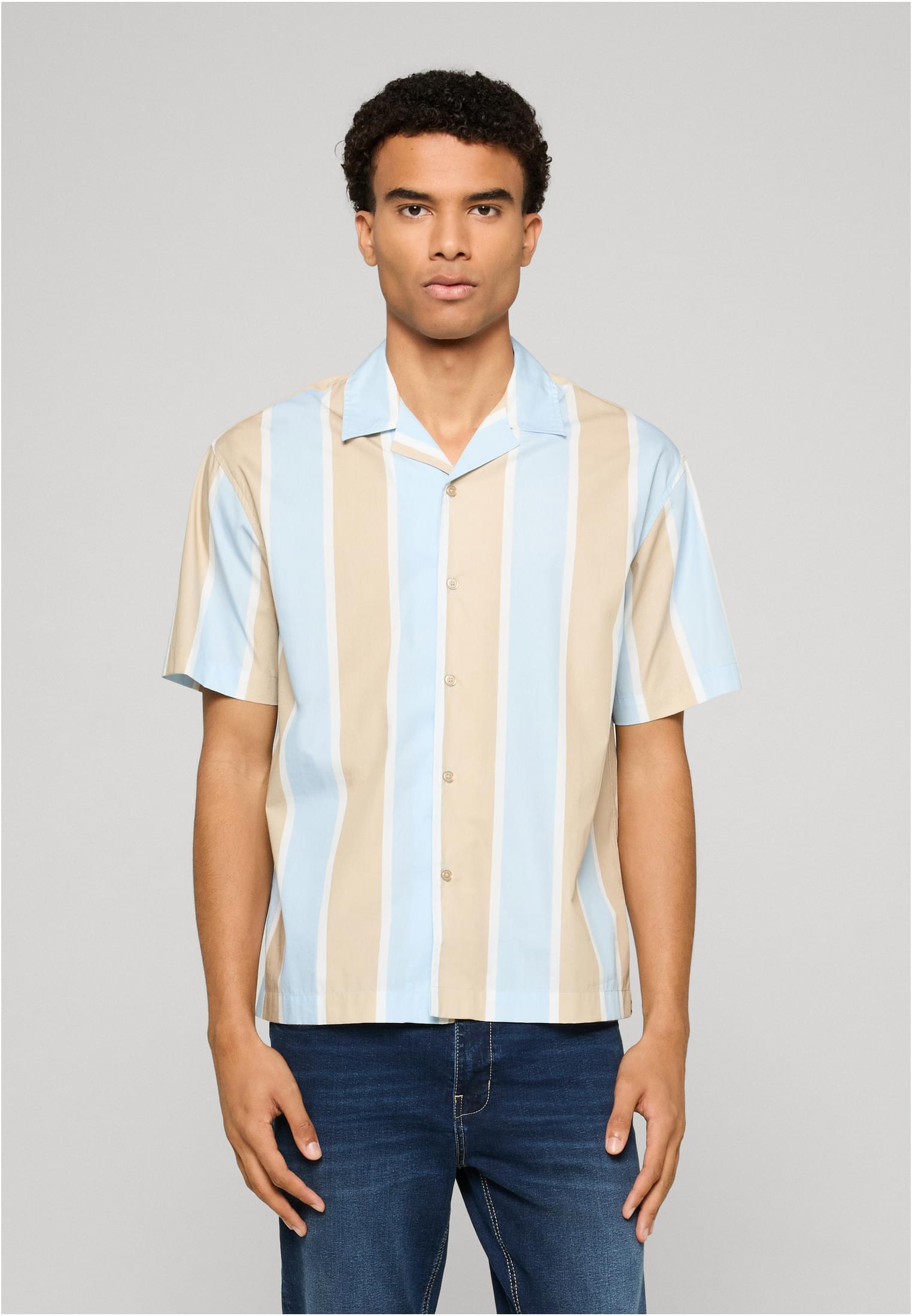 UC Men Camicia Summer Stripe Resort wetsand/freezeblue