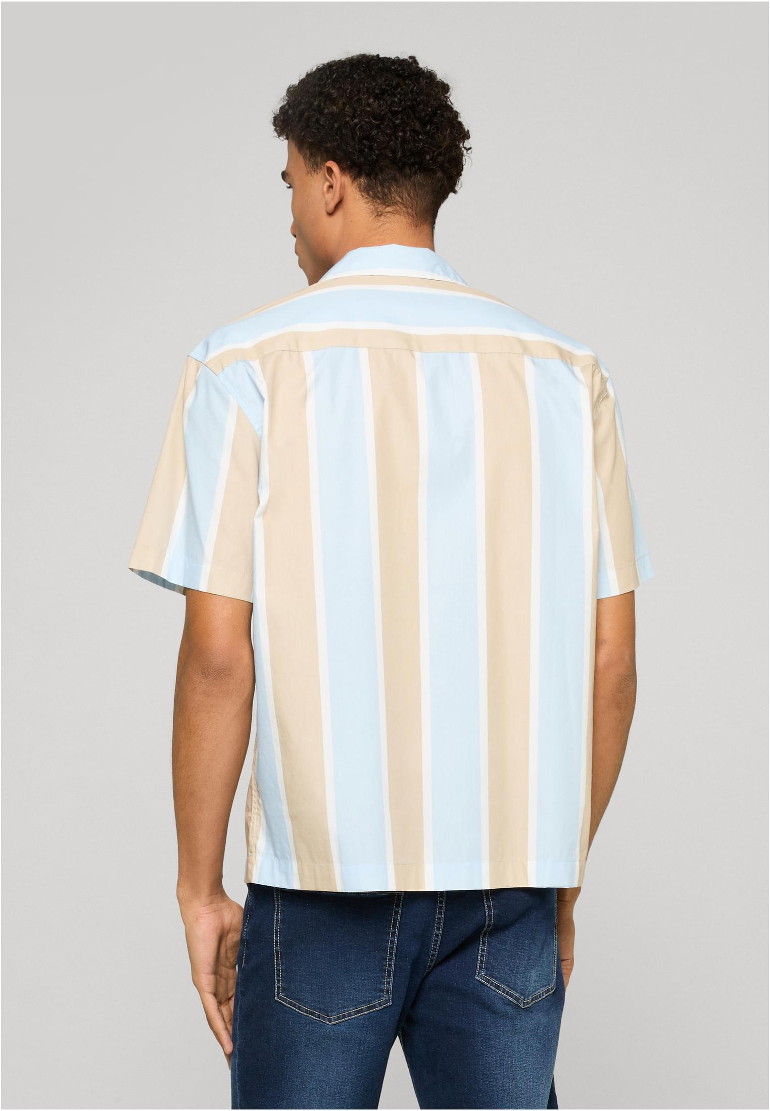 UC Men Camicia Summer Stripe Resort wetsand/freezeblue
