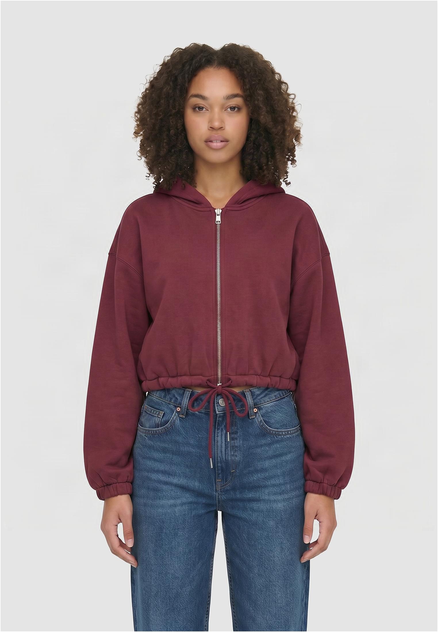 Urban Classics Felpa con cappuccio Fluffy Cropped Zip