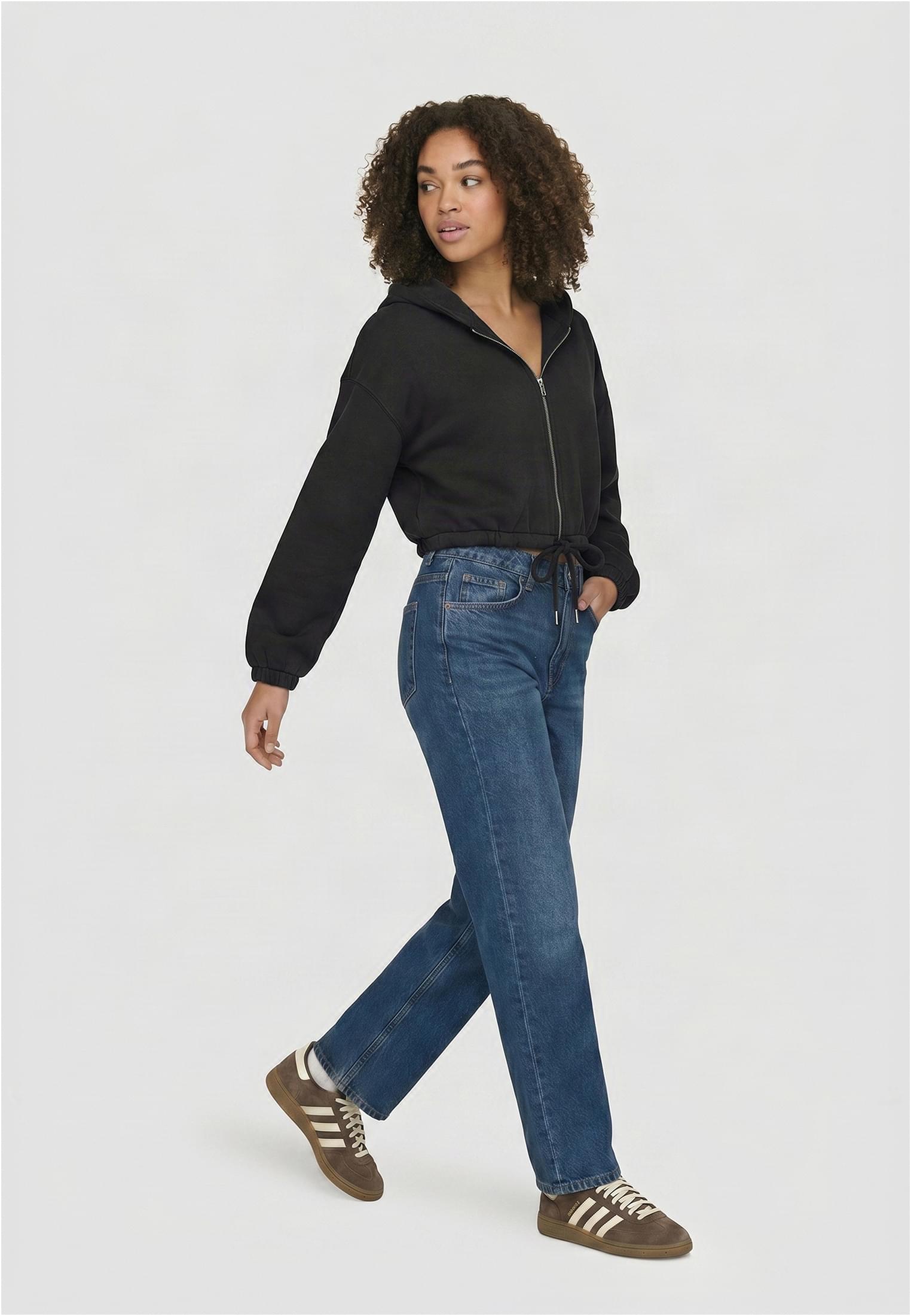 Urban Classics Felpa con cappuccio Fluffy Cropped Zip