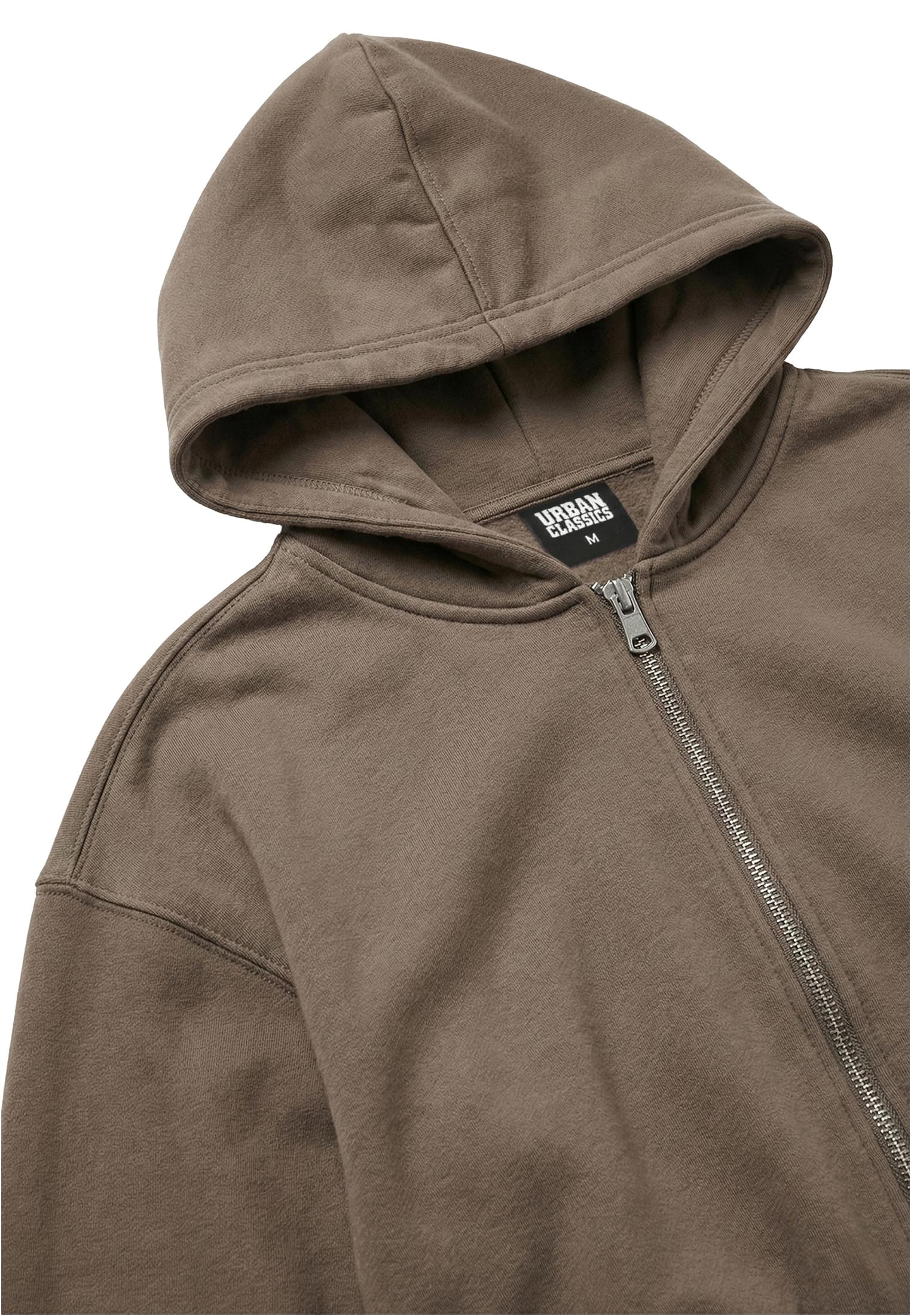 Urban Classics Felpa con cappuccio Fluffy Cropped Zip deeptaupe