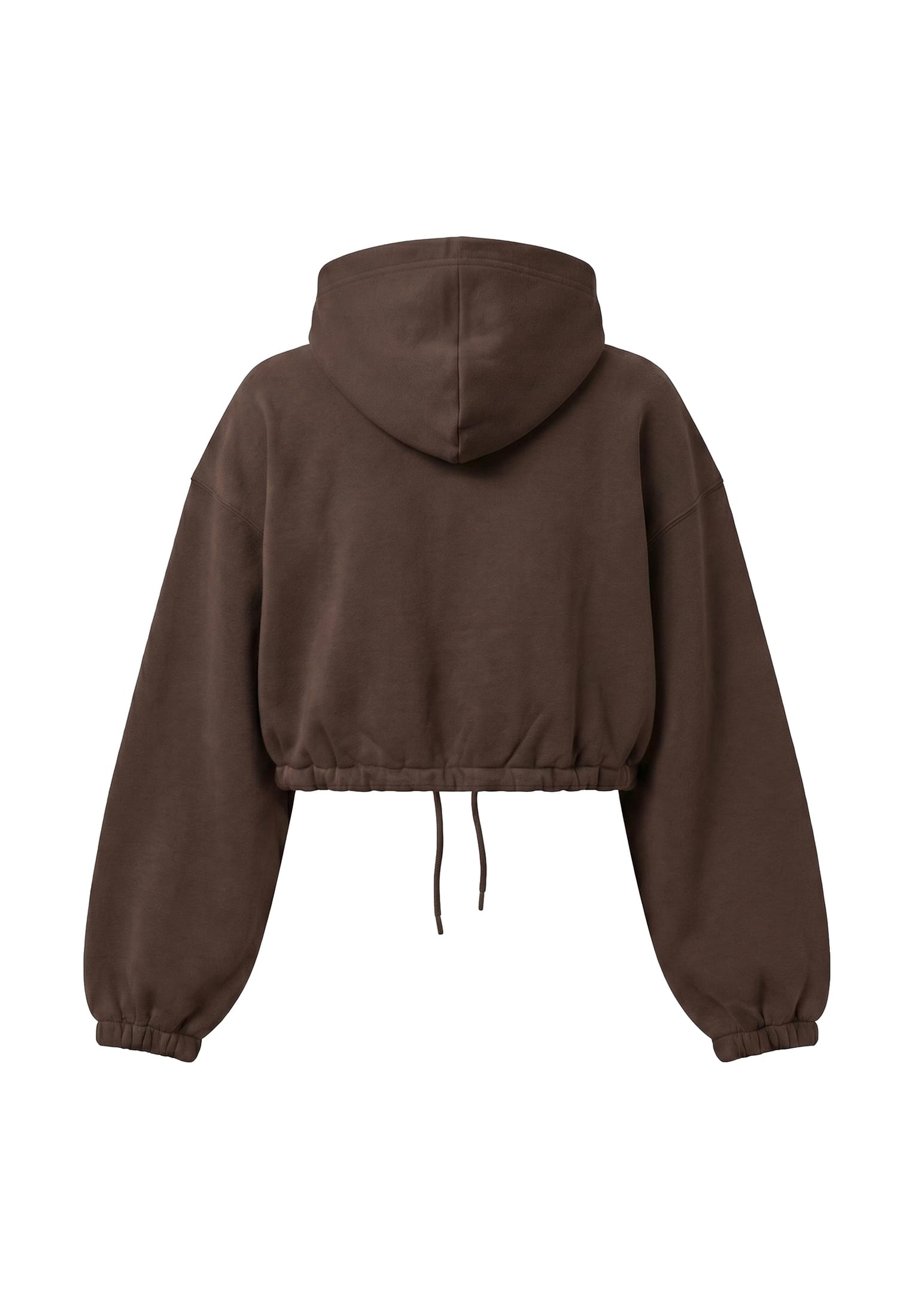 Urban Classics Felpa con cappuccio Fluffy Cropped Zip chocolatebrown