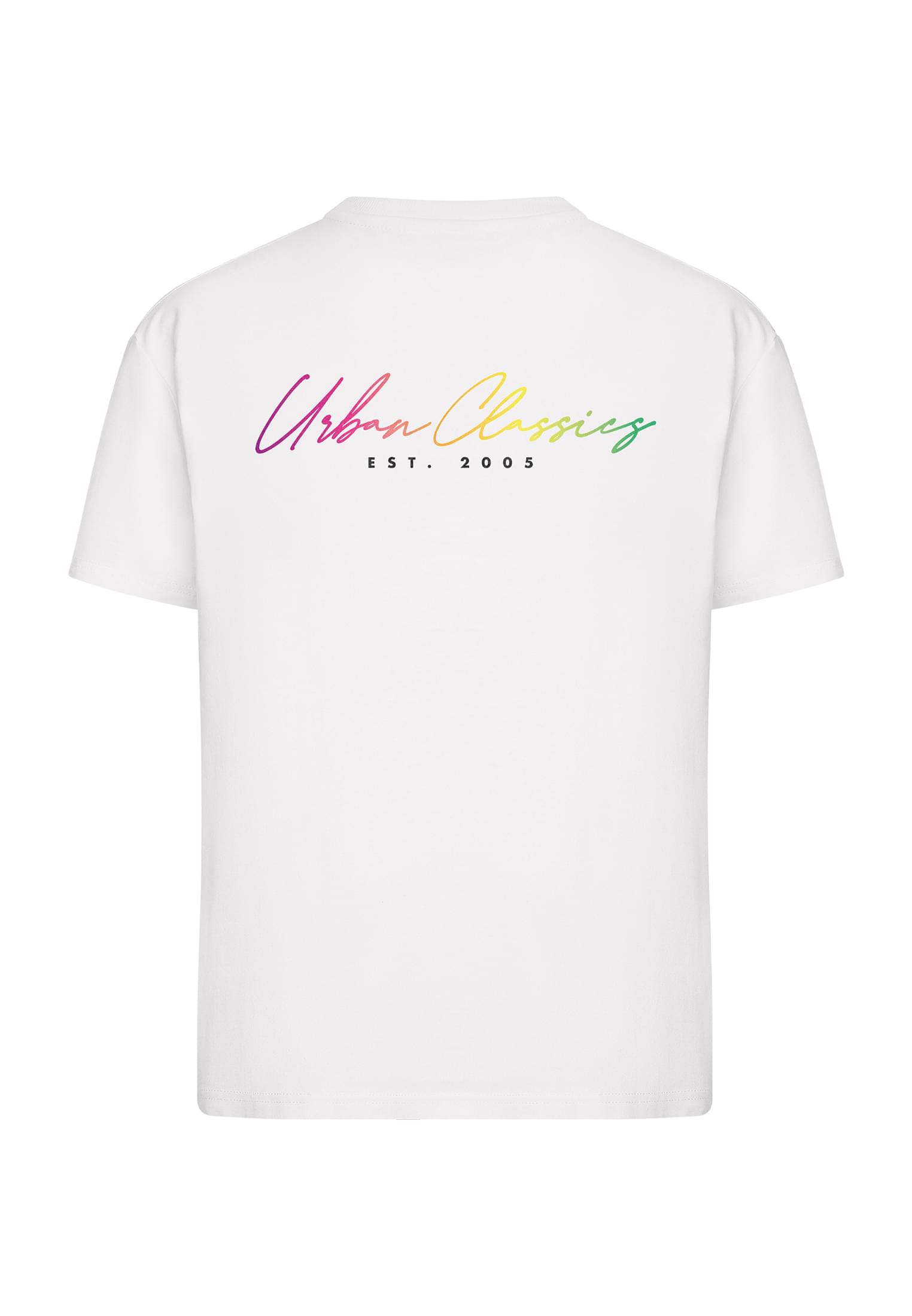 UC Ladies Maglietta Urban Classics Rainbow Heart Logo Loose