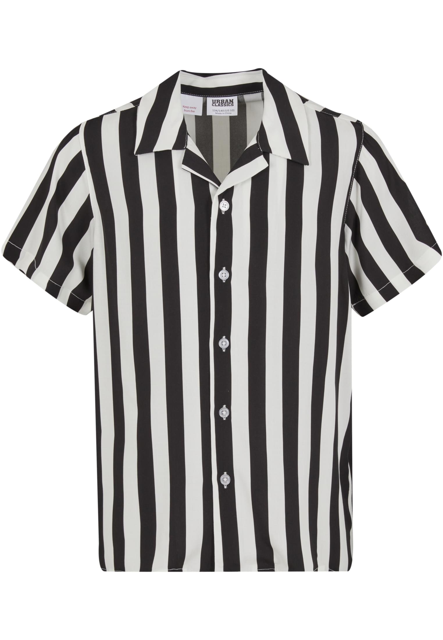 Urban Classics Kids Camicia Viscose AOP Resort black/offwhite