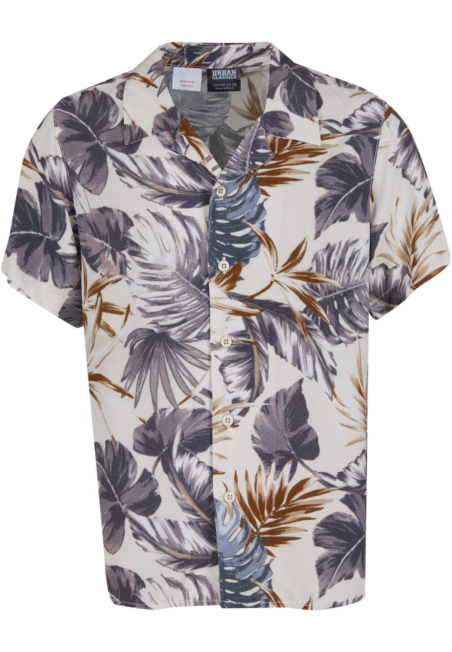 Urban Classics Kids Camicia Viscose AOP Resort blueleaves