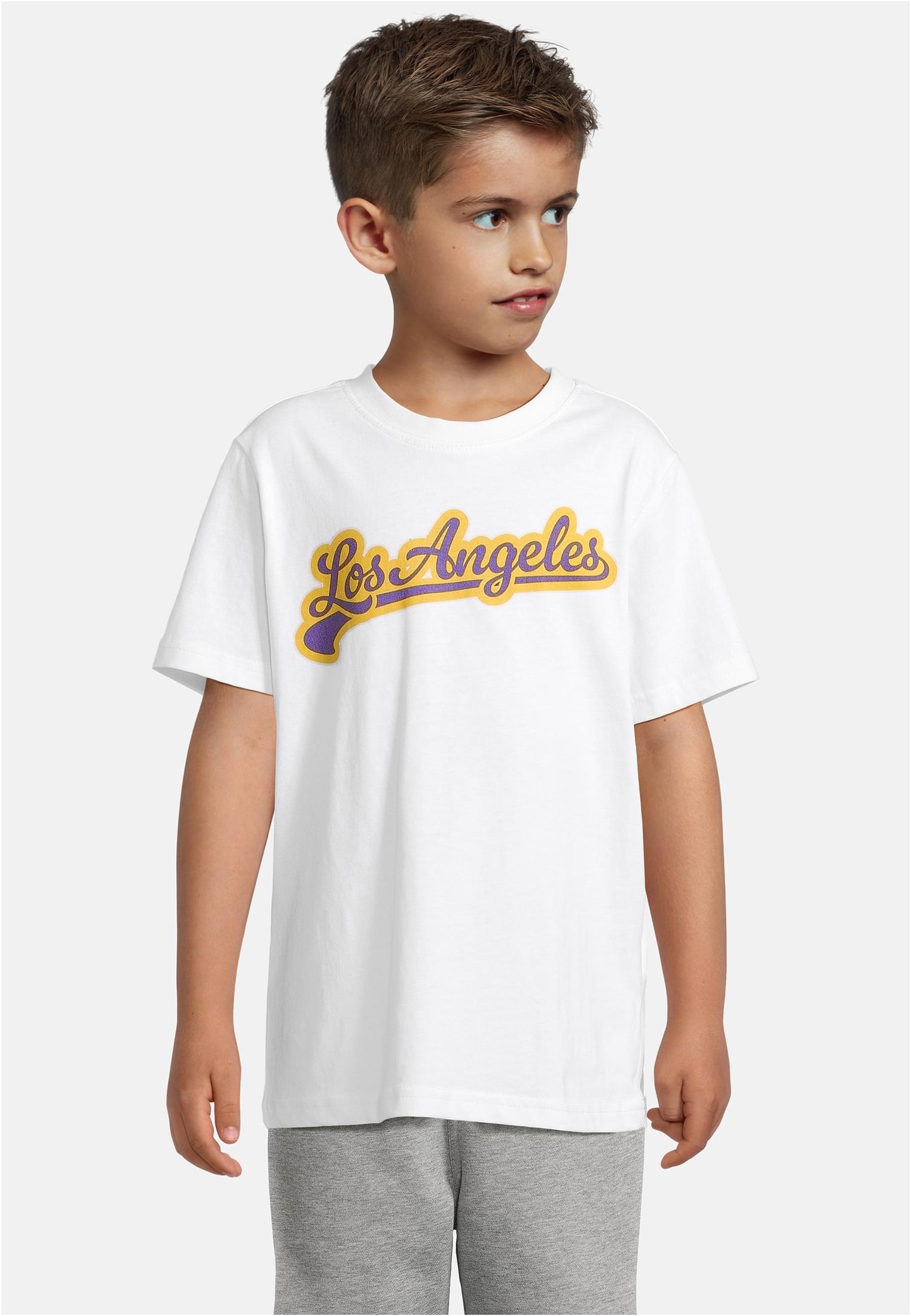 Urban Classics Kids Maglietta Pack kurzarm Los Angeles Compton white+heathergrey