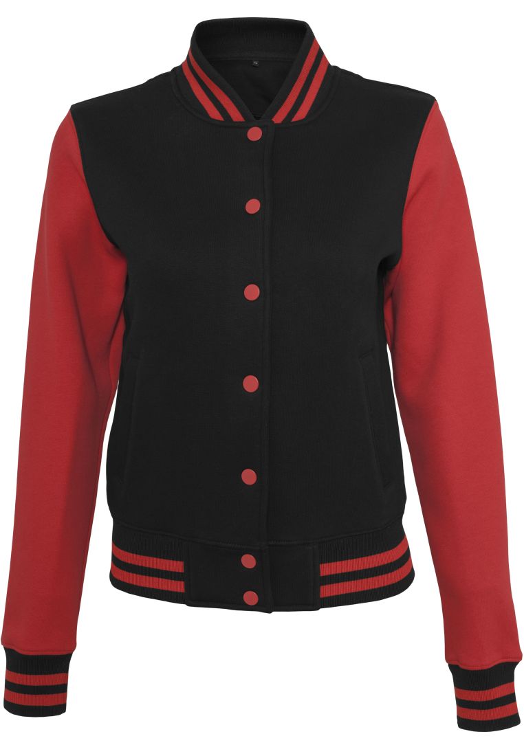Ladies Sweat College Jacket blk/red M