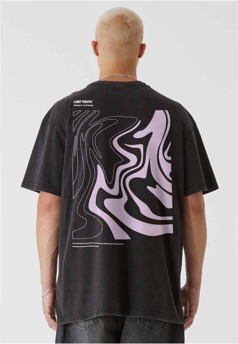 LY ACID WASHED TEE - CHAOS - Miesten T-paidat - TTULY201 - 215