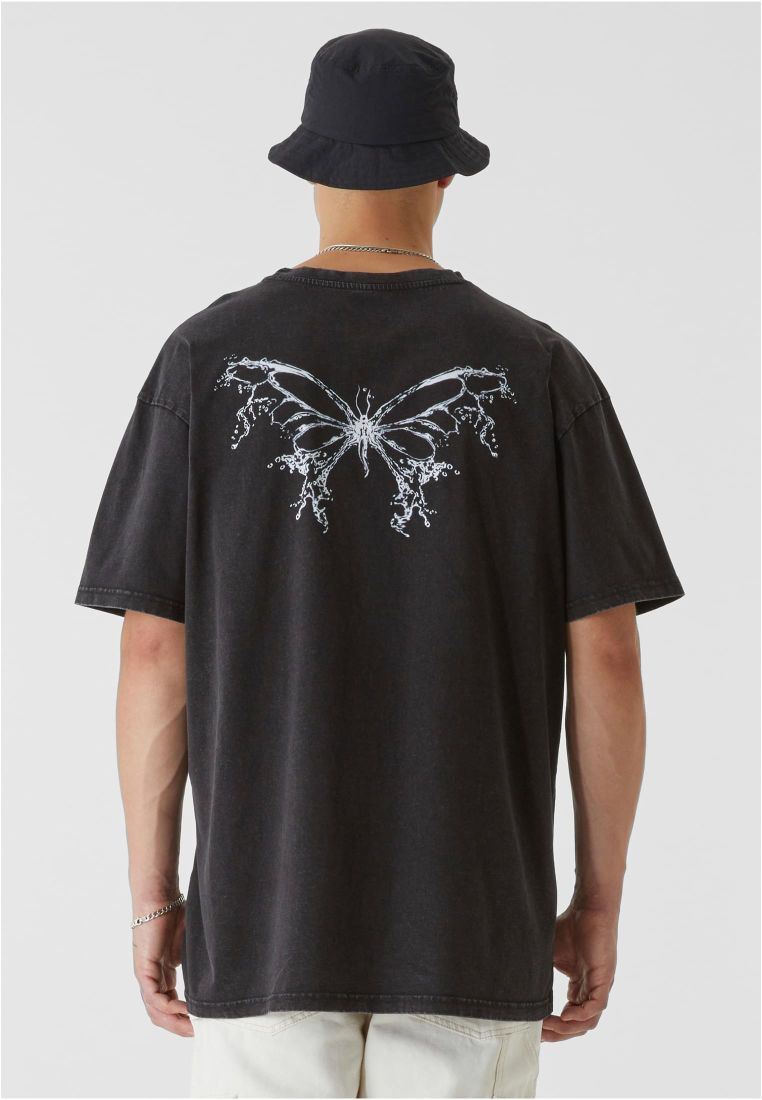 LY ACID WASHED TEE - BUTTERFLY V.3 - Miesten T-paidat - TTULY211 - 2706