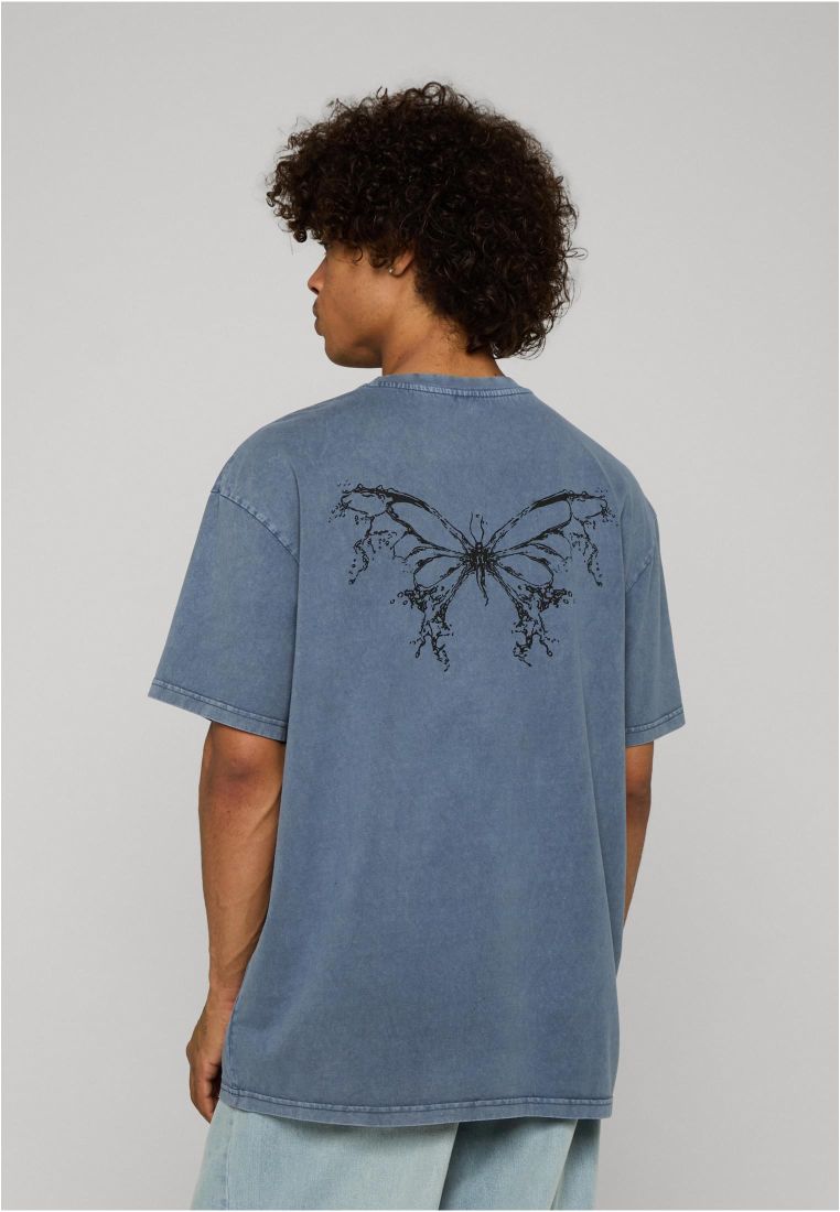 LY ACID WASHED TEE - BUTTERFLY V.3 - Miesten T-paidat - TTULY211 - 305