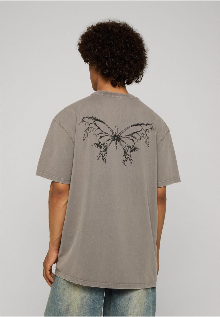 LY ACID WASHED TEE - BUTTERFLY V.3 - Miesten T-paidat - TTULY211 - 575