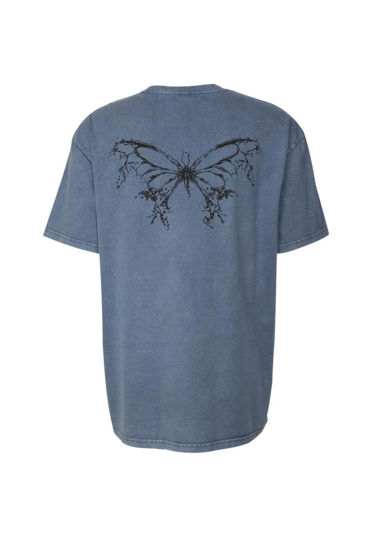 LY ACID WASHED TEE - BUTTERFLY V.3 - Miesten T-paidat - TTULY211 - 308