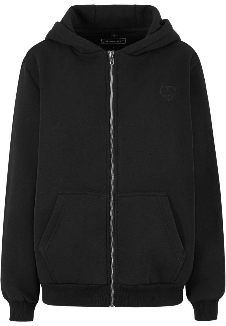 Peace Sign EMB Fluffy Zip Hoody - - TTUMST280 - 6