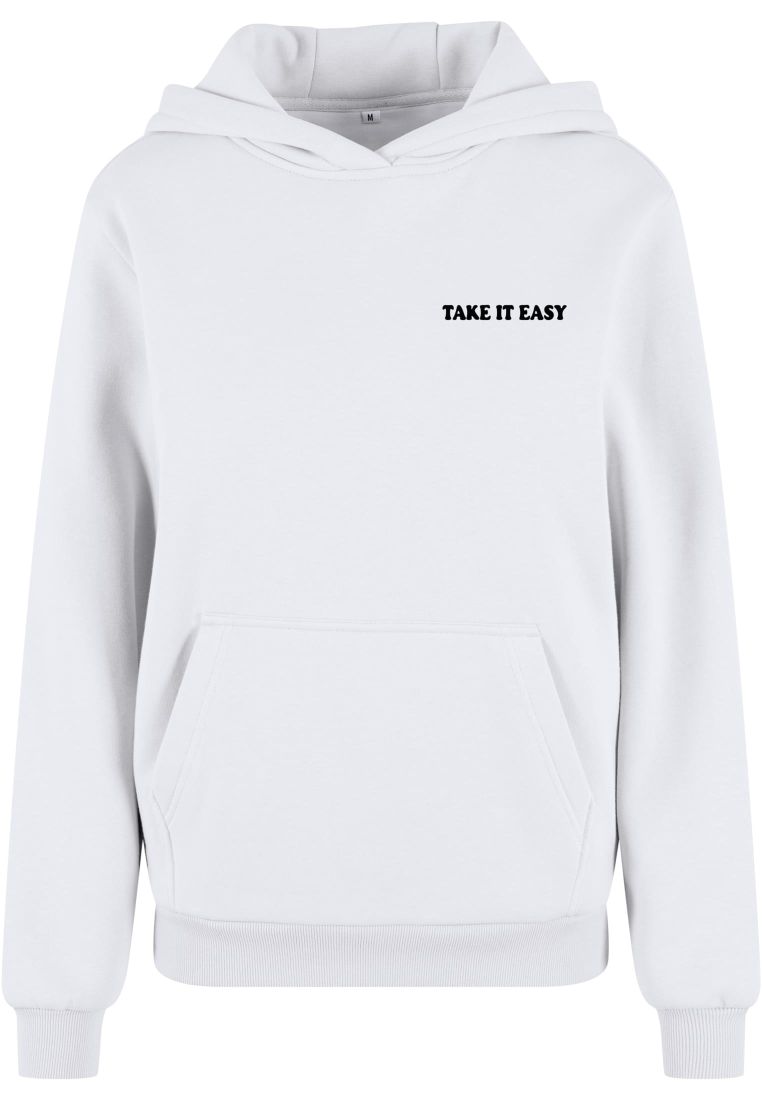 Take It Easy Flowers Ladies Fluffy Hoody -  - TTUMST370 - 2