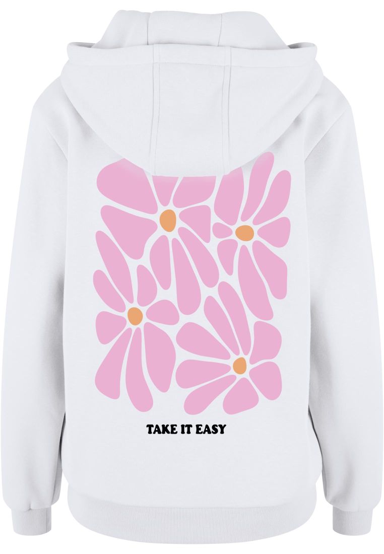 Take It Easy Flowers Ladies Fluffy Hoody -  - TTUMST370 - 4