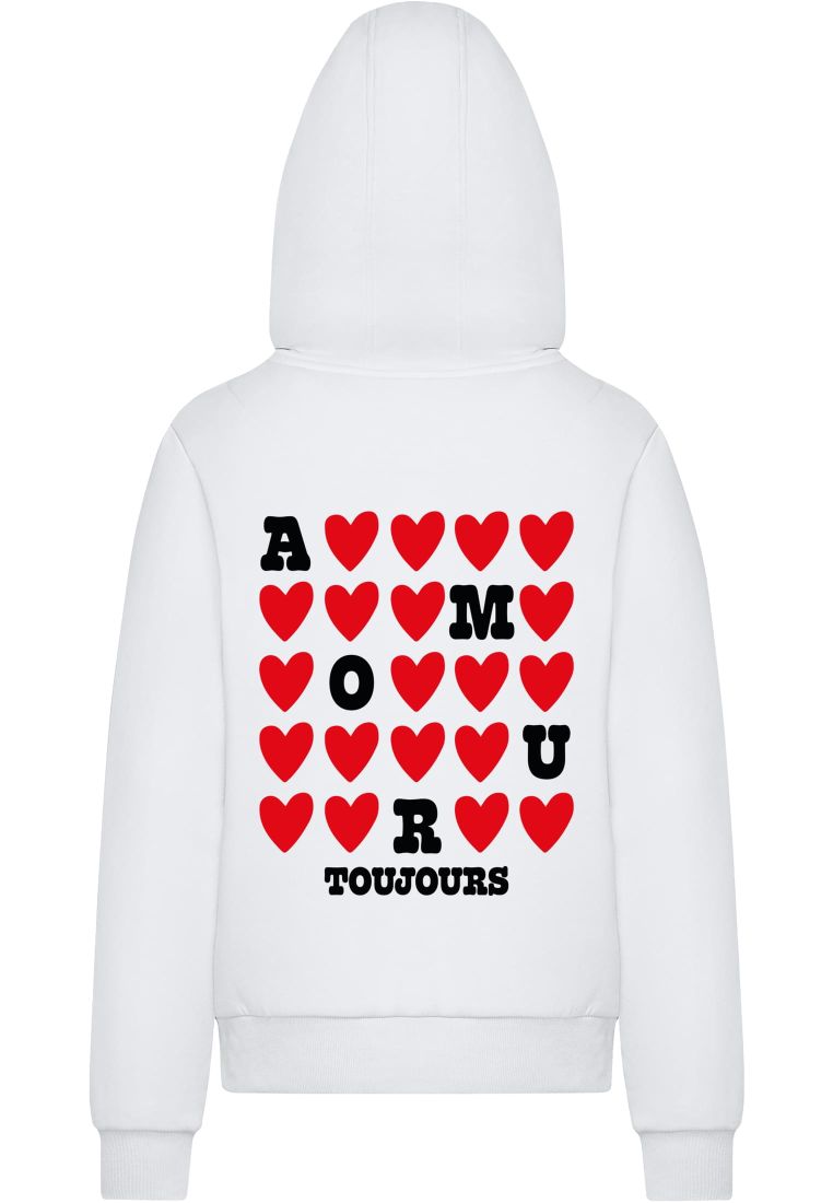 Amour Toujours Heart Ladies Fluffy Hoody - Naisten Hupparit - TTUMST389 - 4