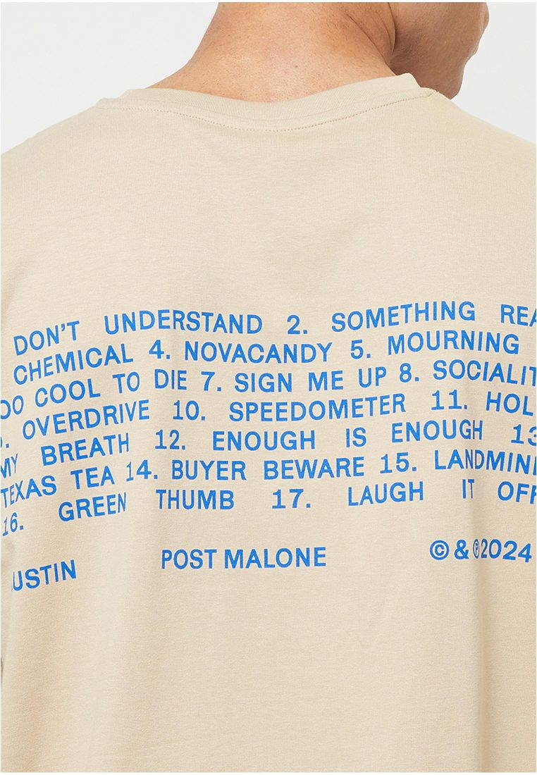 Post Malone Tracklist Oversize Tee - - TTUMT3568 - 7
