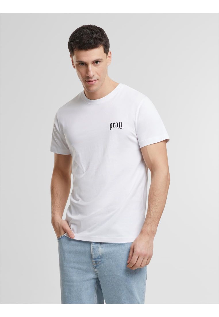 Pray Old English Wording EMB Tee -  - TTUMT3831 - 1