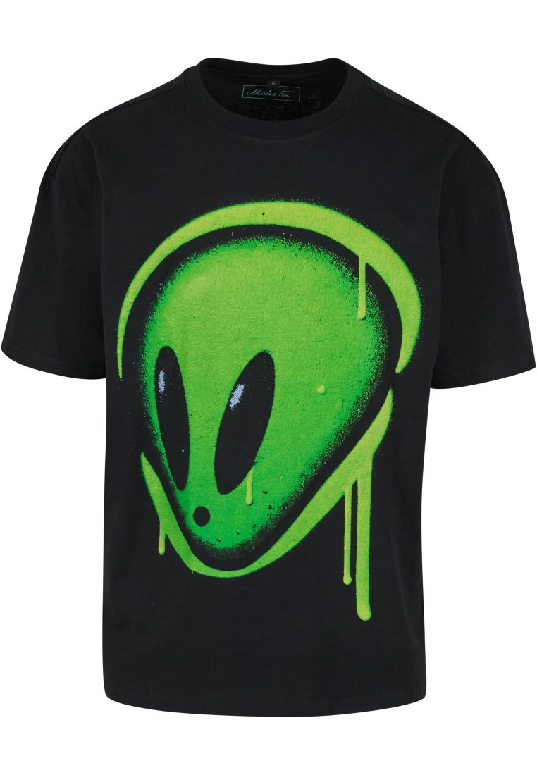 Dripping Alien Head Oversize Tee - Mens t-shirts - TTUMT3879 - 5