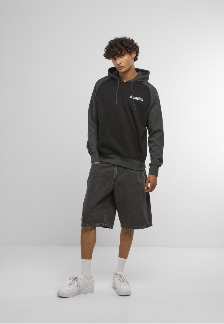 Compton Wording EMB Raglan Hoody - - TTUMT3922 - 306