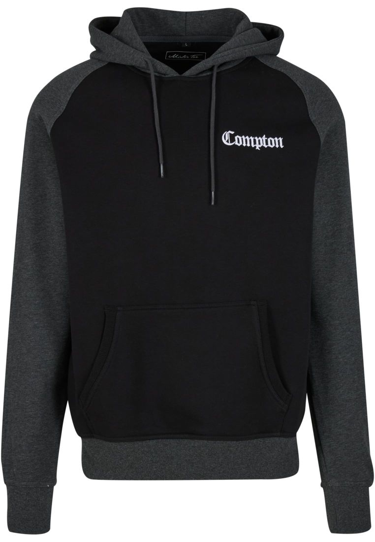 Compton Wording EMB Raglan Hoody - - TTUMT3922 - 307