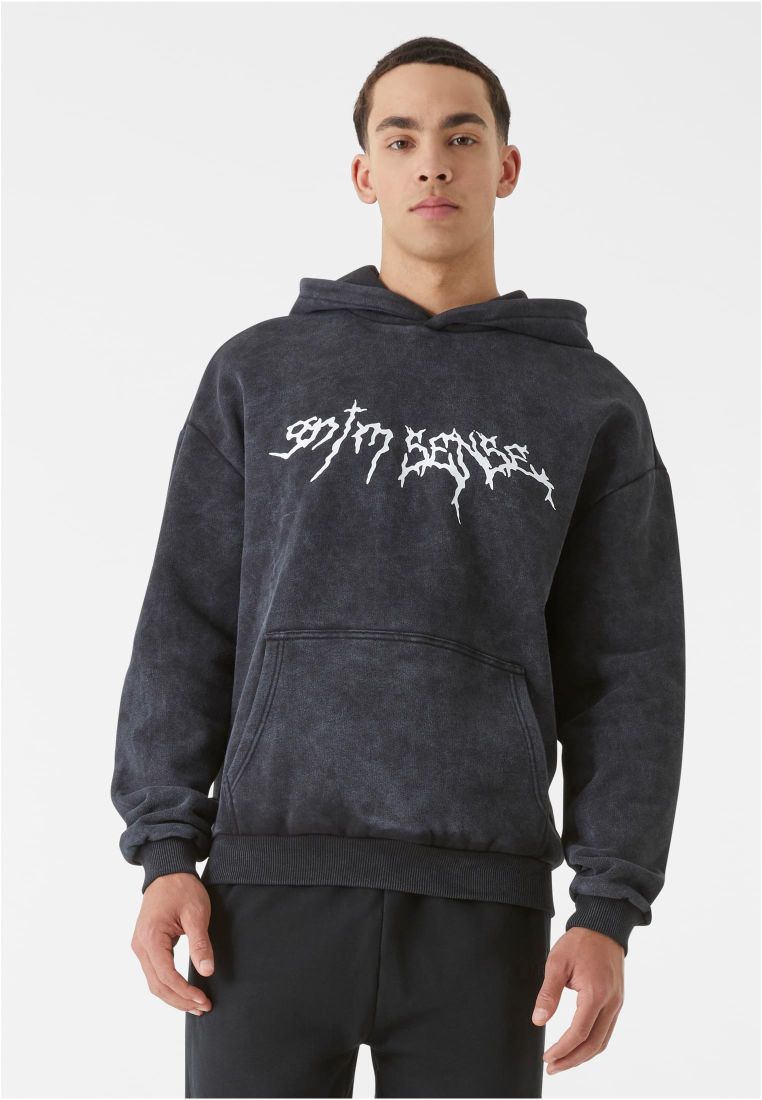 Sense Goth Print Hoodie Washed - Hoodies - TTUSENSE002 - 1