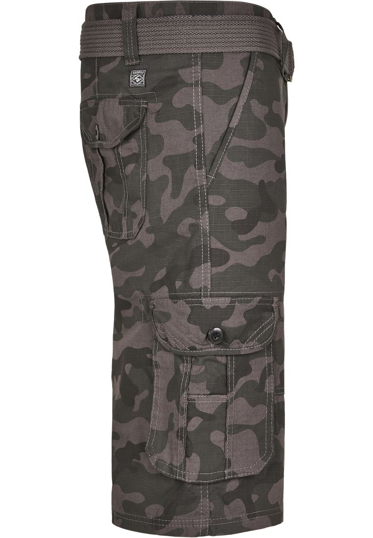 Belted Camo Cargo Shorts Ripstop